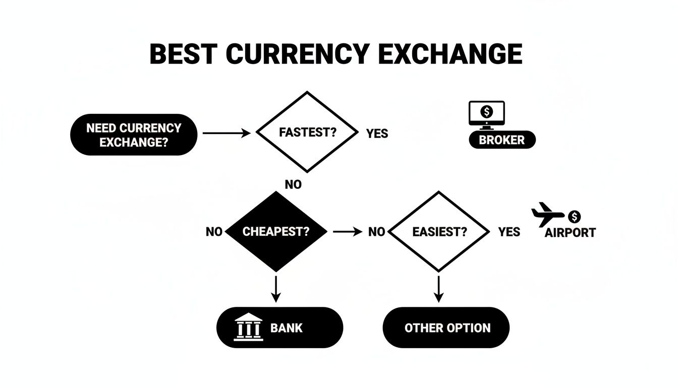 Infographic about best place to exchange foreign money