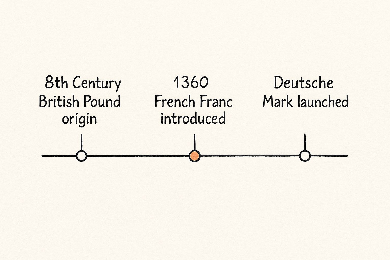 Infographic about currencies before euro