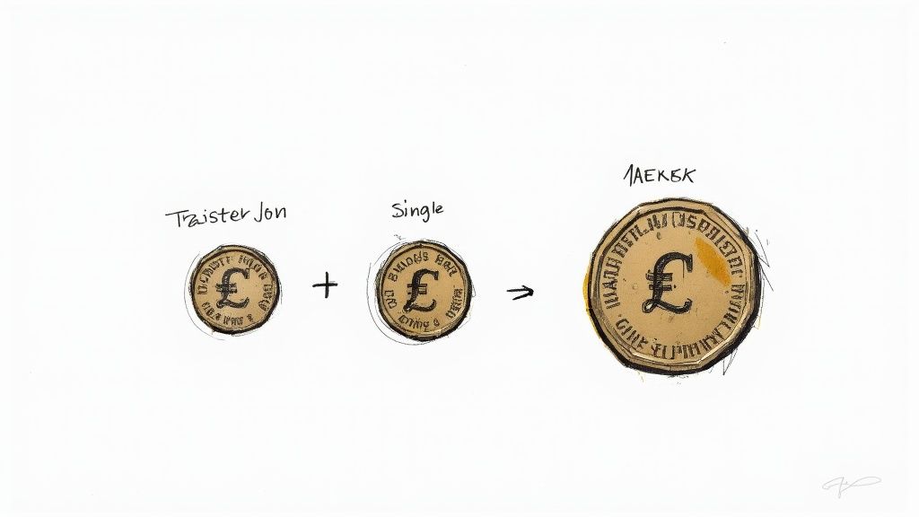 A collection of old, obsolete foreign coins and banknotes, including pre-euro currencies like Deutschmarks and Pesetas.