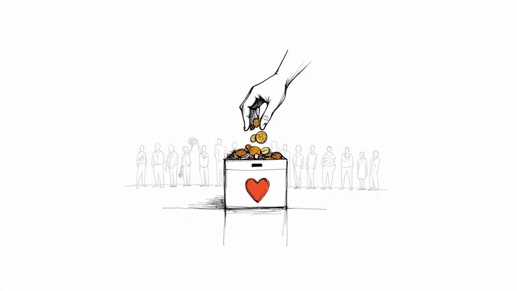 A person holding a handful of euro coins and notes, ready to exchange them