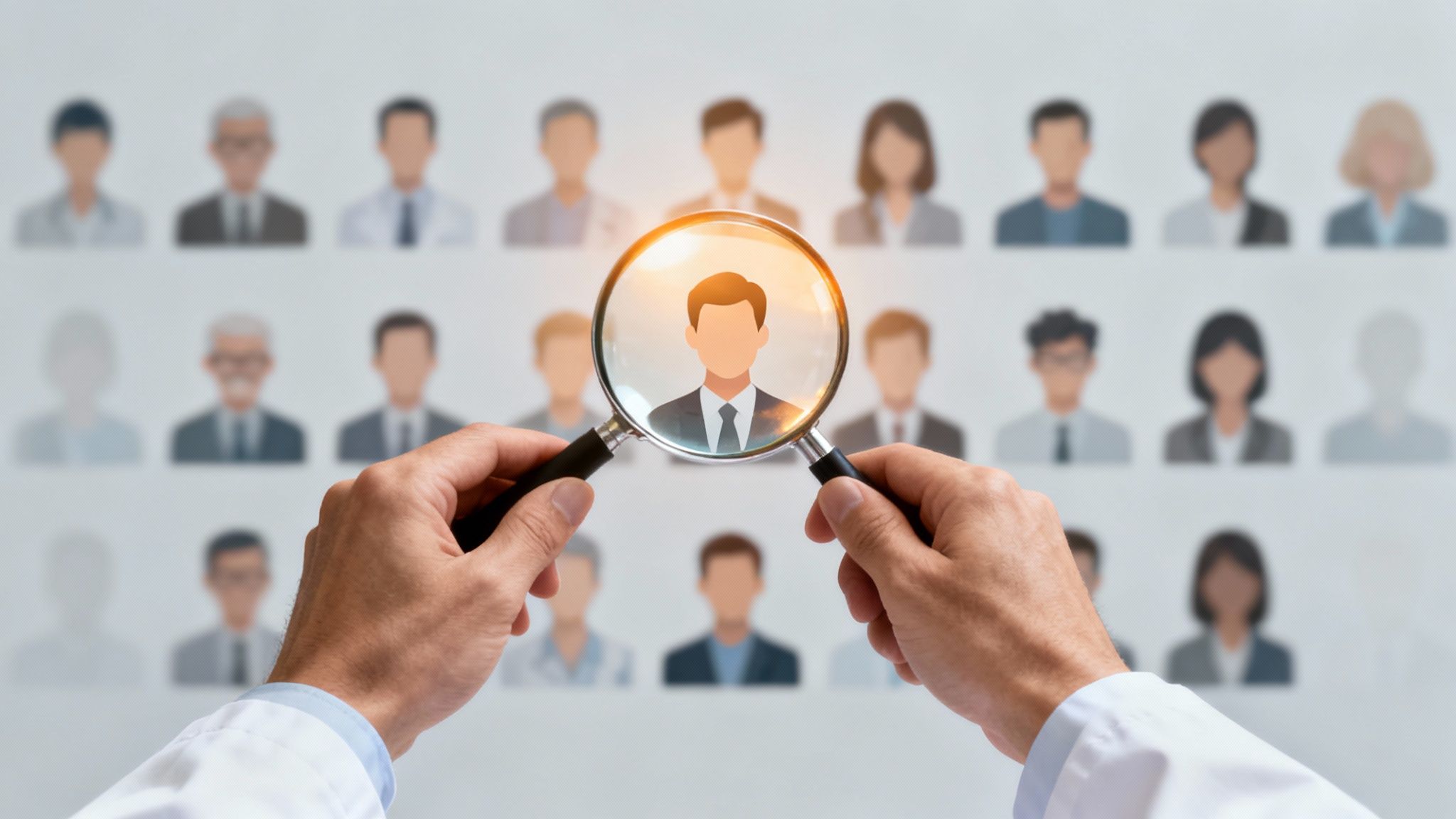 A diverse group of individuals representing user personas for a research study.