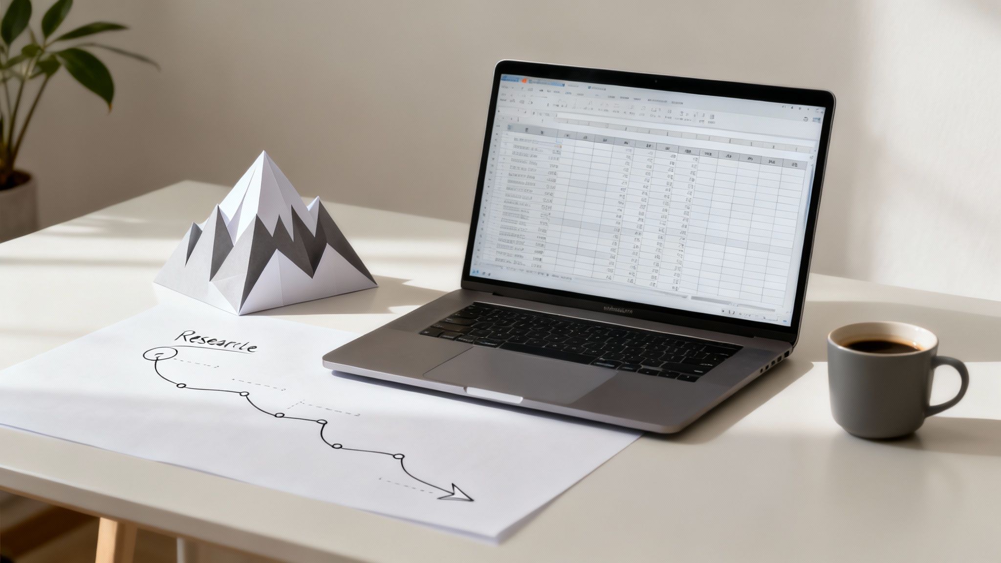 A person looking at a complex diagram of data points and charts, representing the challenge of analyzing research.