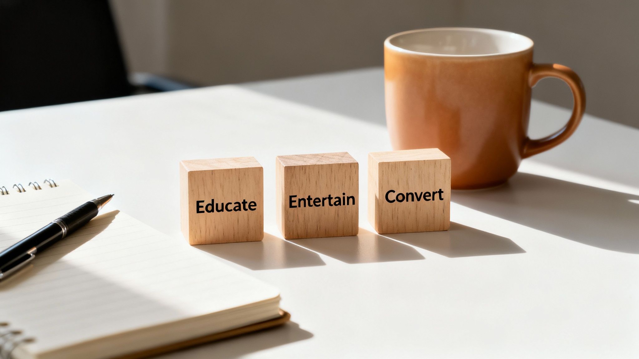A woman brainstorming ideas on a whiteboard, illustrating the process of developing content pillars for a social media strategy.