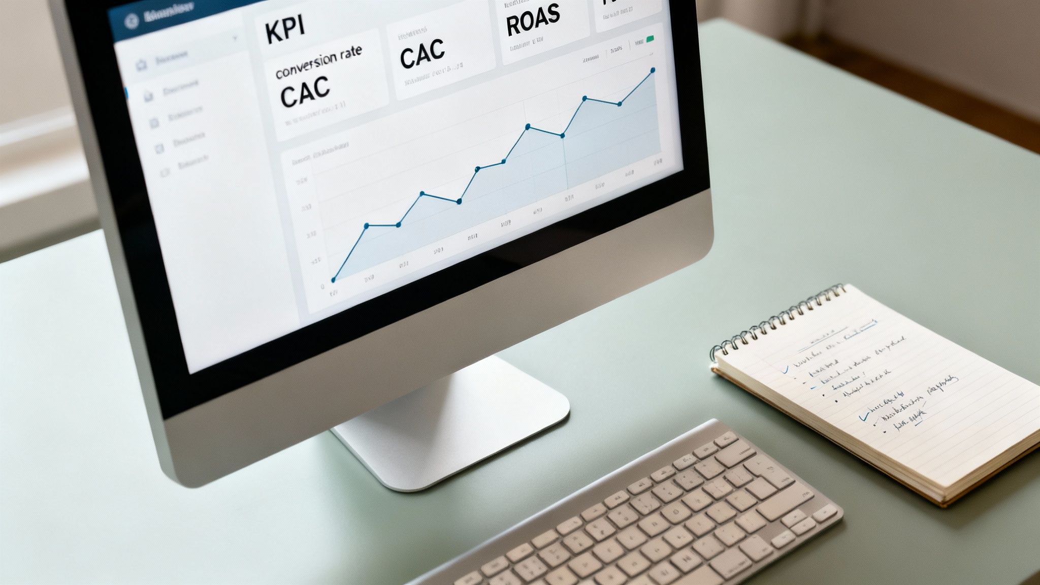 A dashboard showing various marketing KPIs and charts, indicating smart data integration.