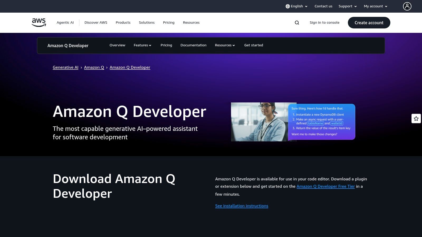 Amazon Q Developer (formerly CodeWhisperer)