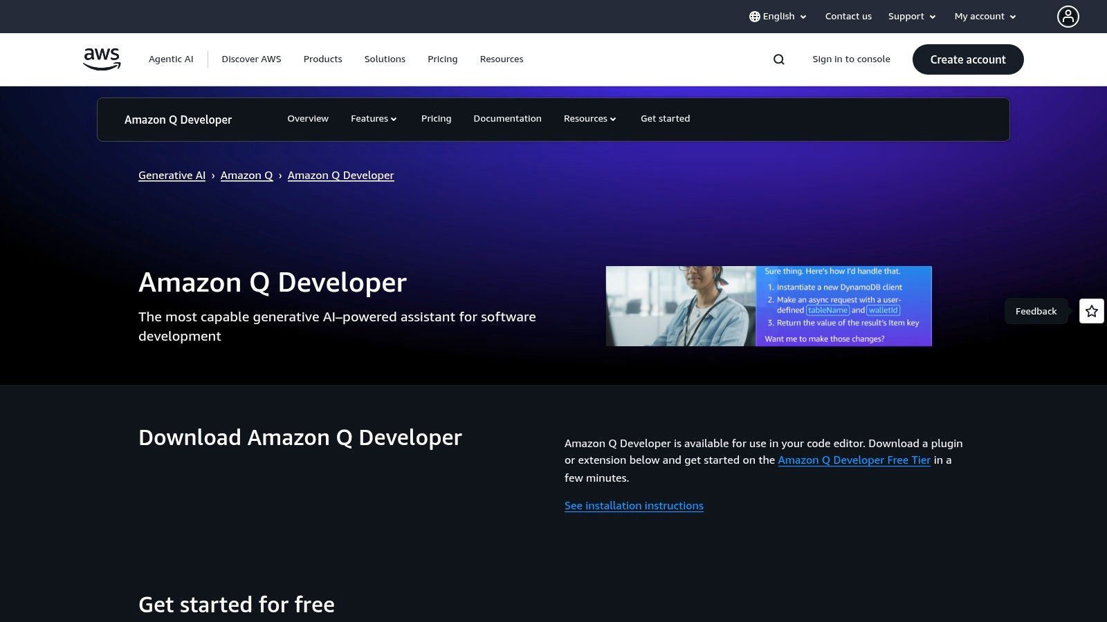 Amazon Q Developer (formerly CodeWhisperer)