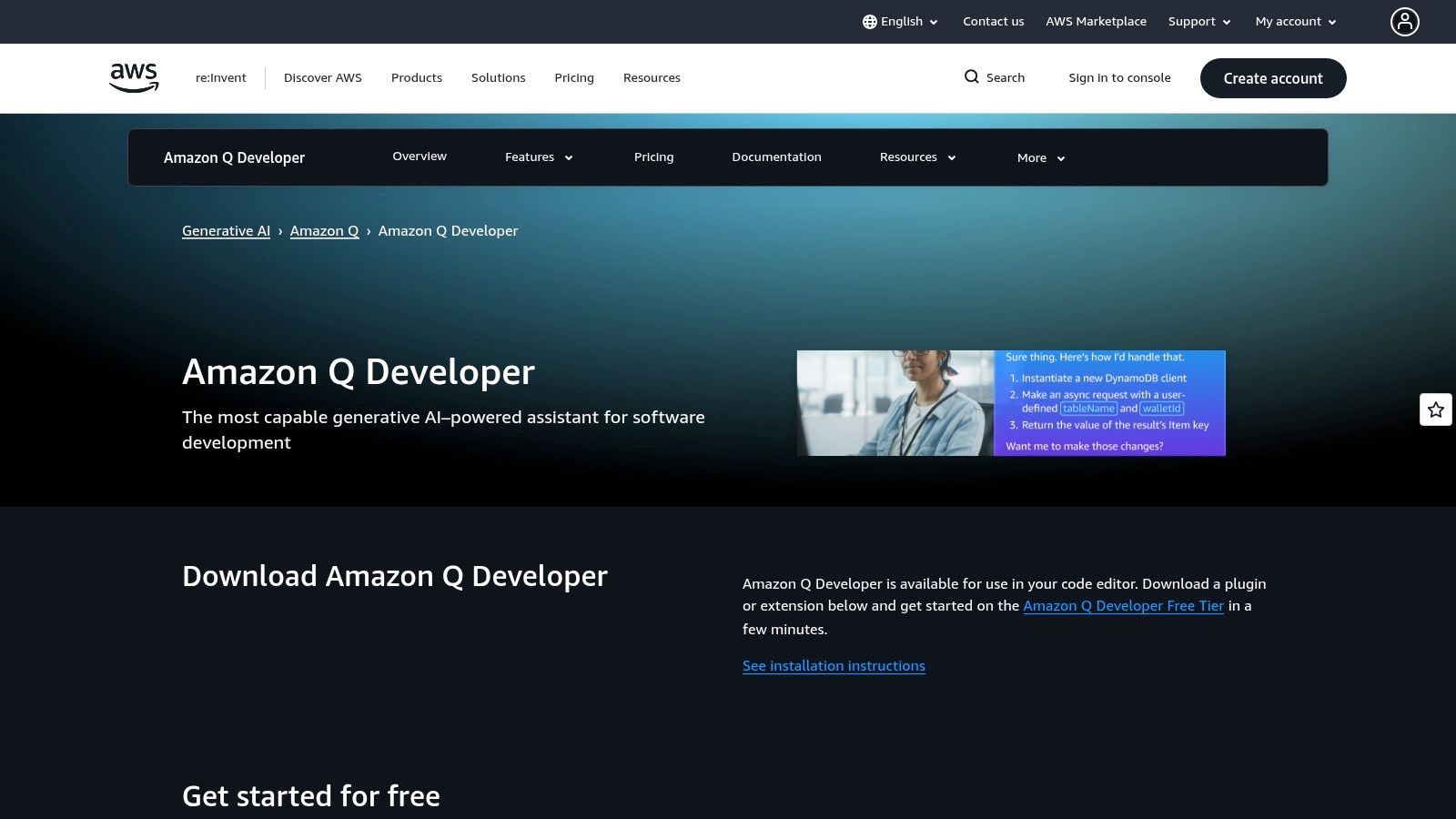 Amazon Q Developer (formerly CodeWhisperer)