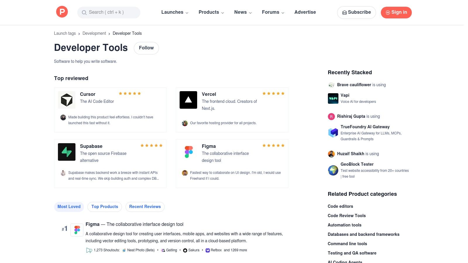 Product Hunt – Developer Tools