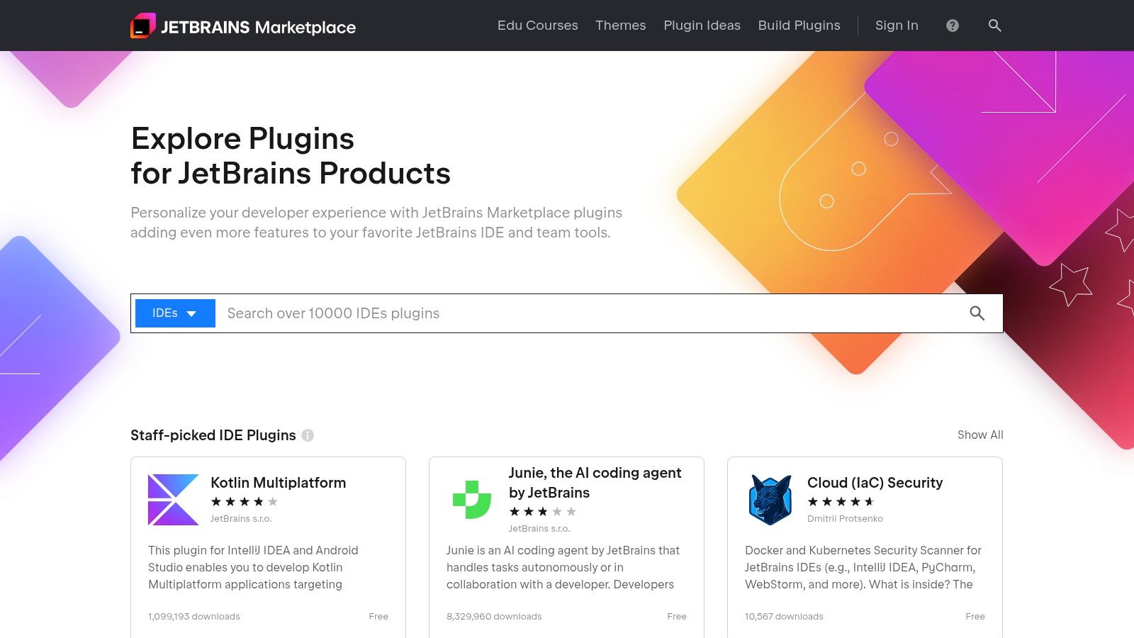 JetBrains Marketplace (plugins) + JetBrains products