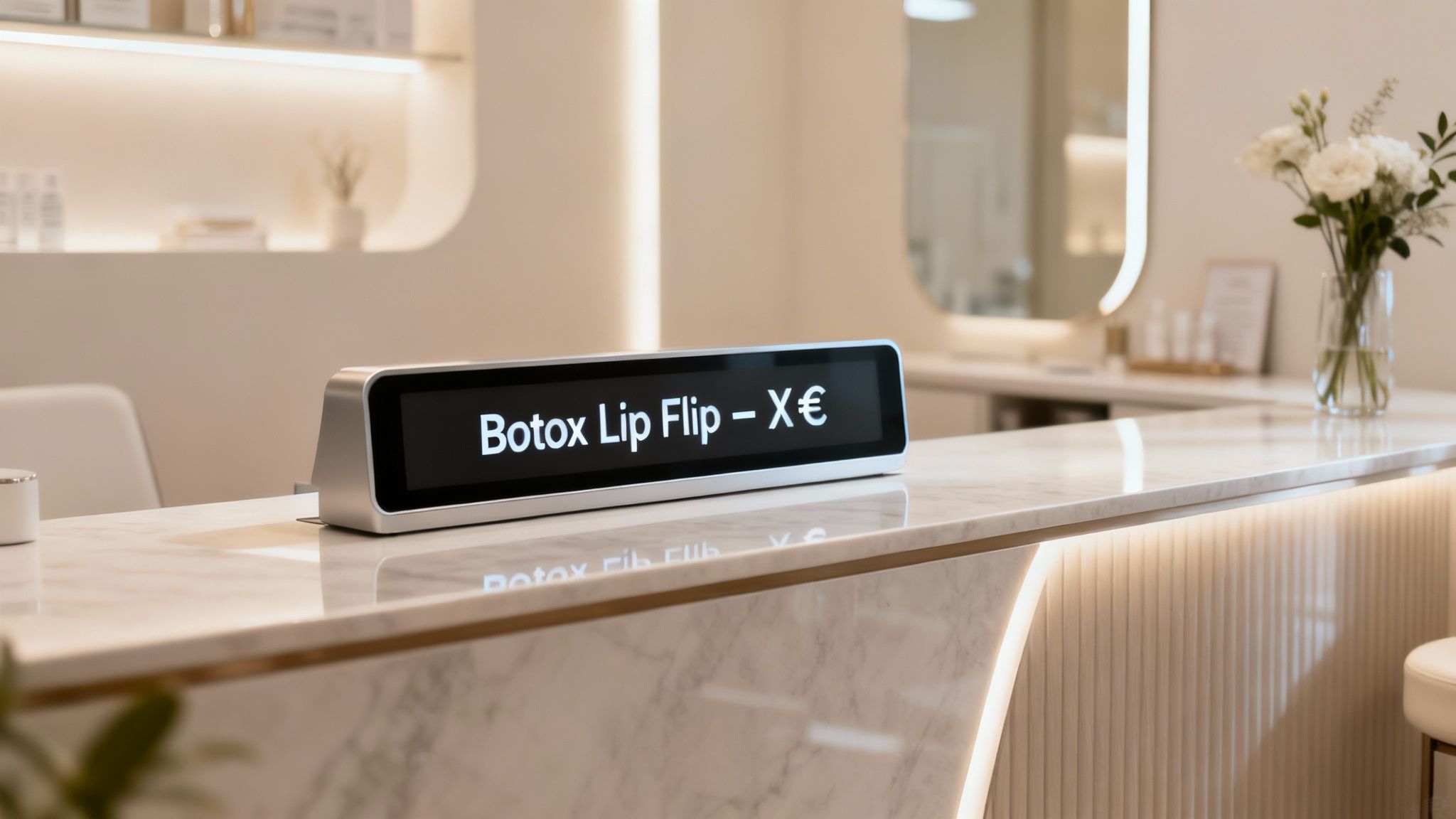 Naisen huulet hymyilevät kameralle