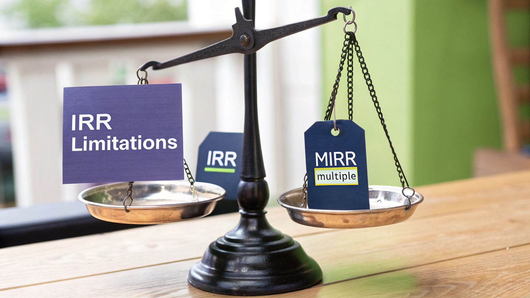 A magnifying glass examining a financial chart, symbolizing the need to look closely at investment metrics.