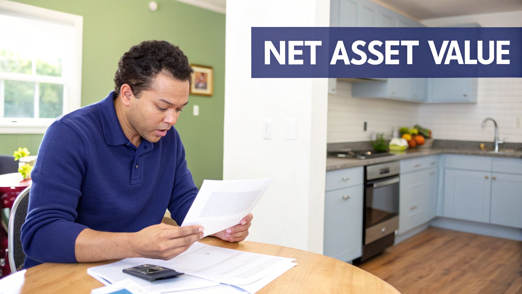A modern apartment building under a clear blue sky, representing a real estate asset