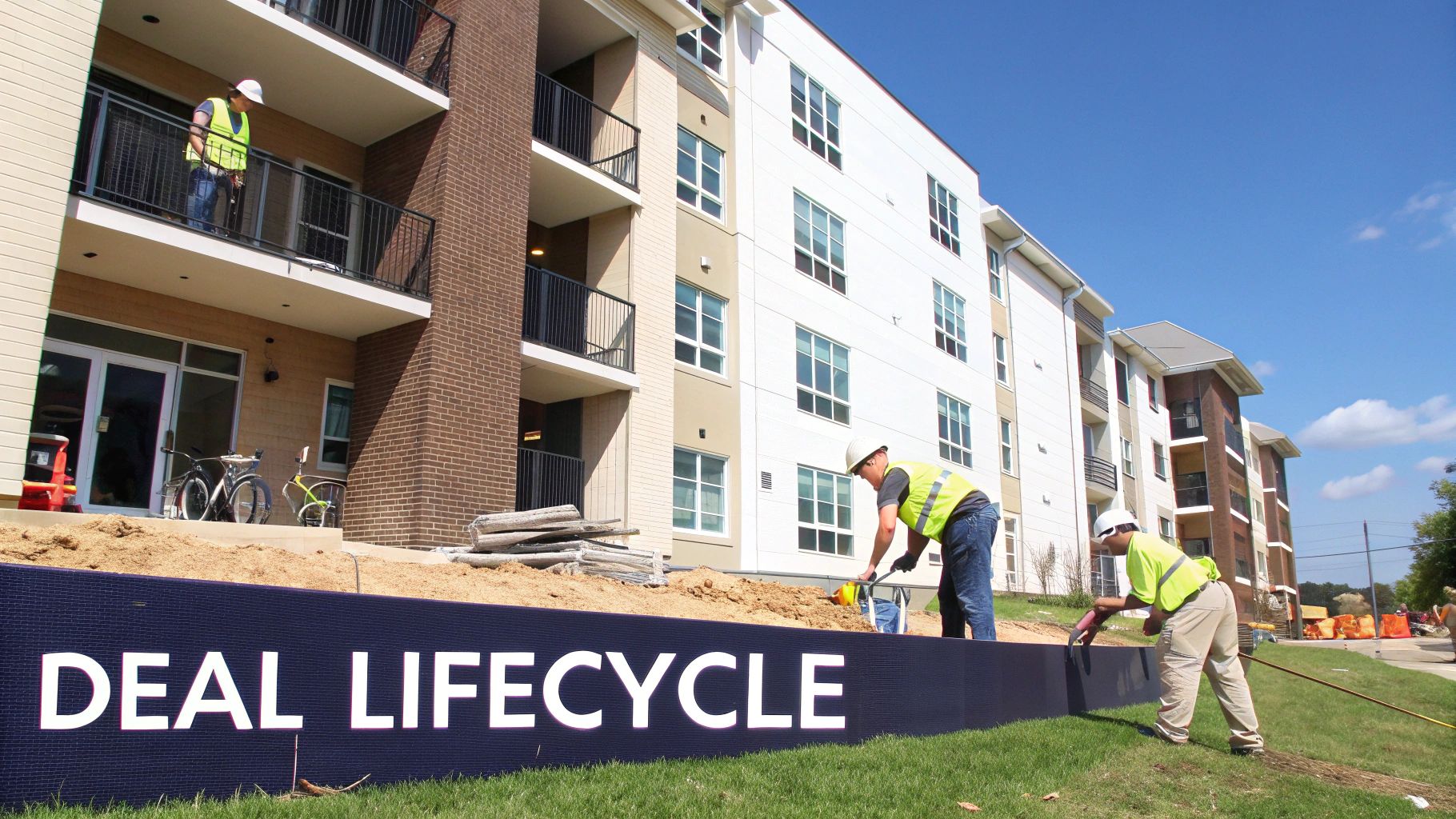 A blueprint of a real estate development project, symbolizing the planning and execution phase of a real estate private equity deal.