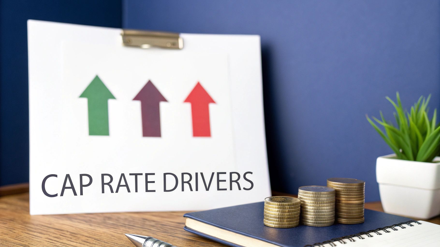 Graph showing upward and downward trends with building icons