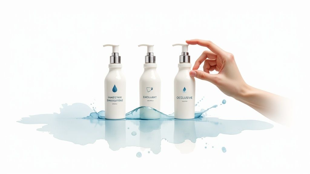 A person applying a rich, creamy lotion to their dry arm, demonstrating effective skincare.
