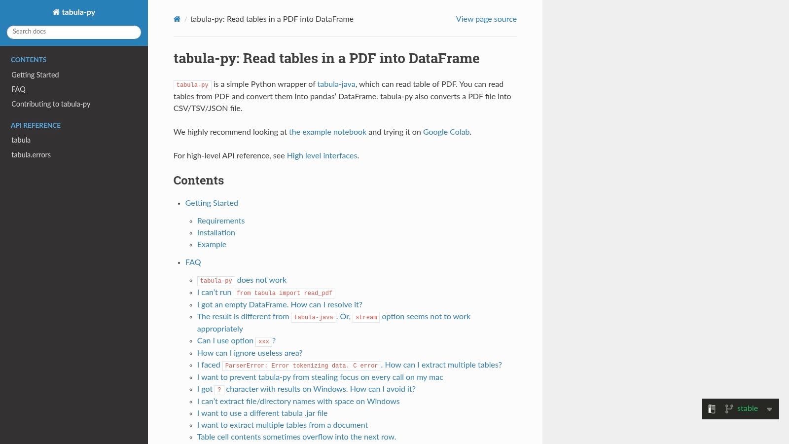 tabula-py (Read the Docs)