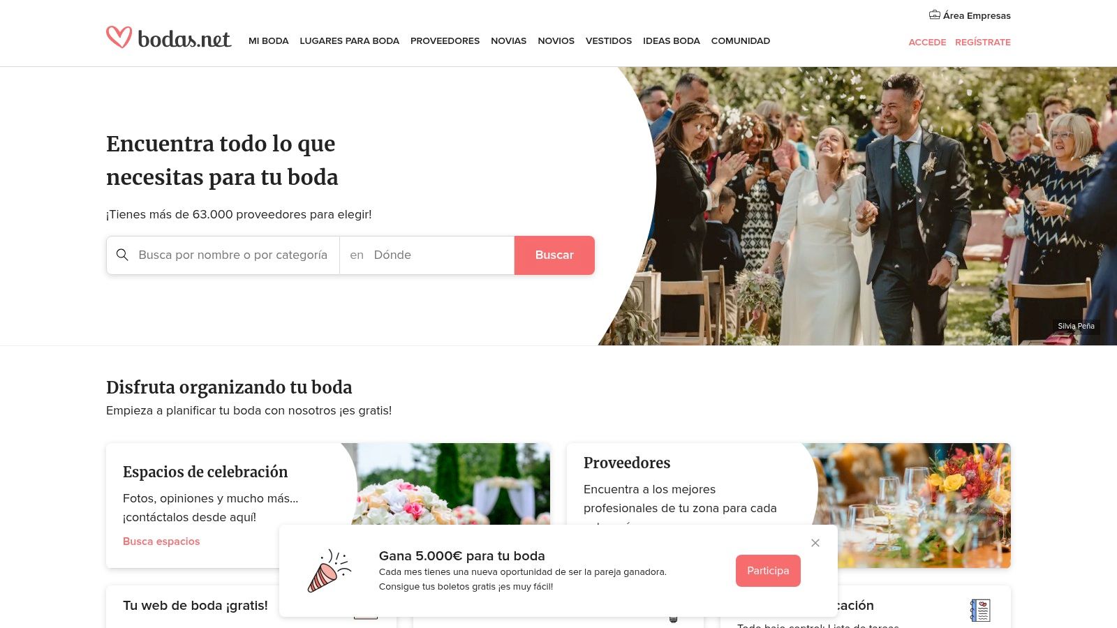 A happy wedding couple celebrating their marriage in Spain.