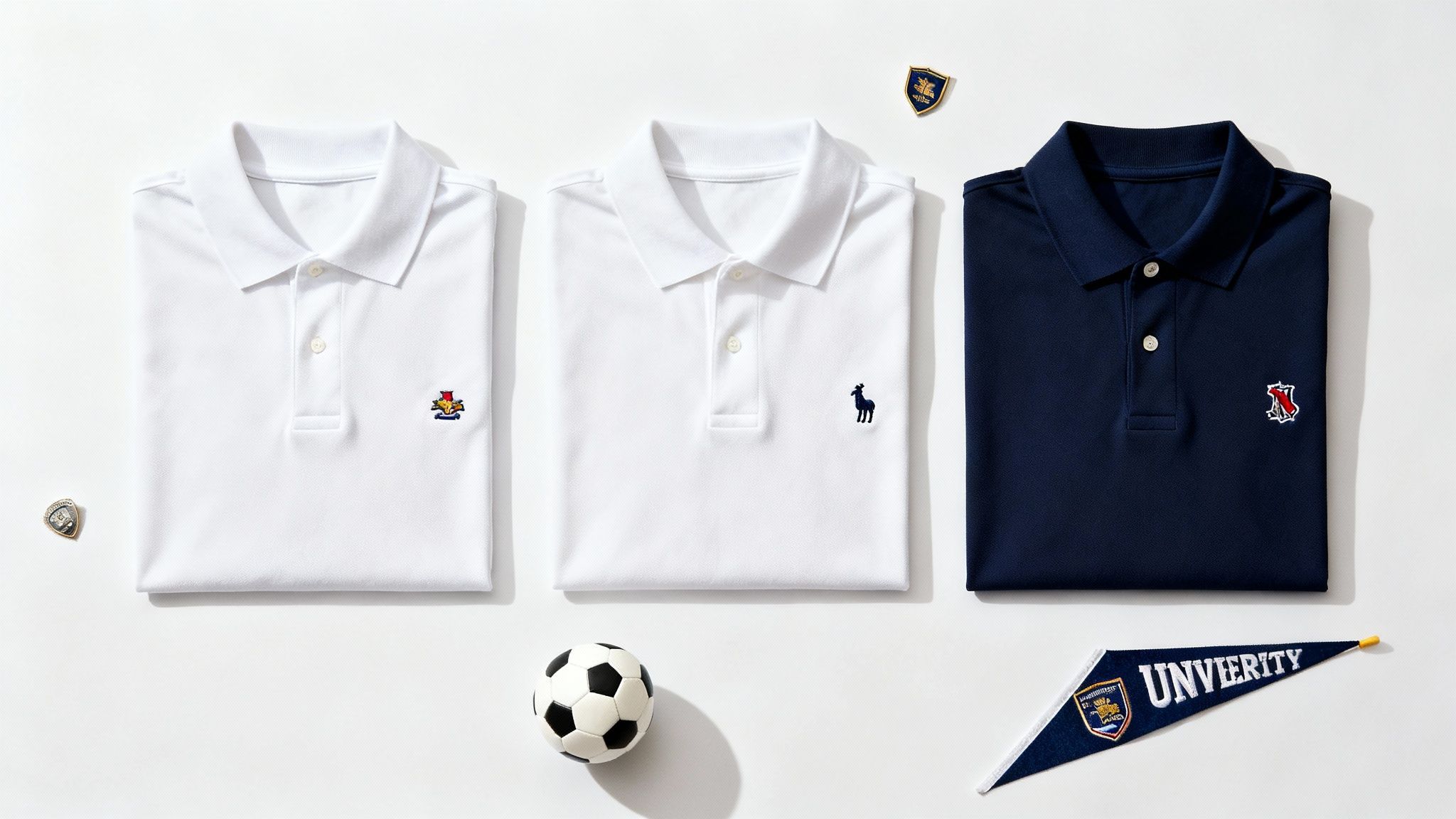People in matching embroidered polo tops at a corporate event