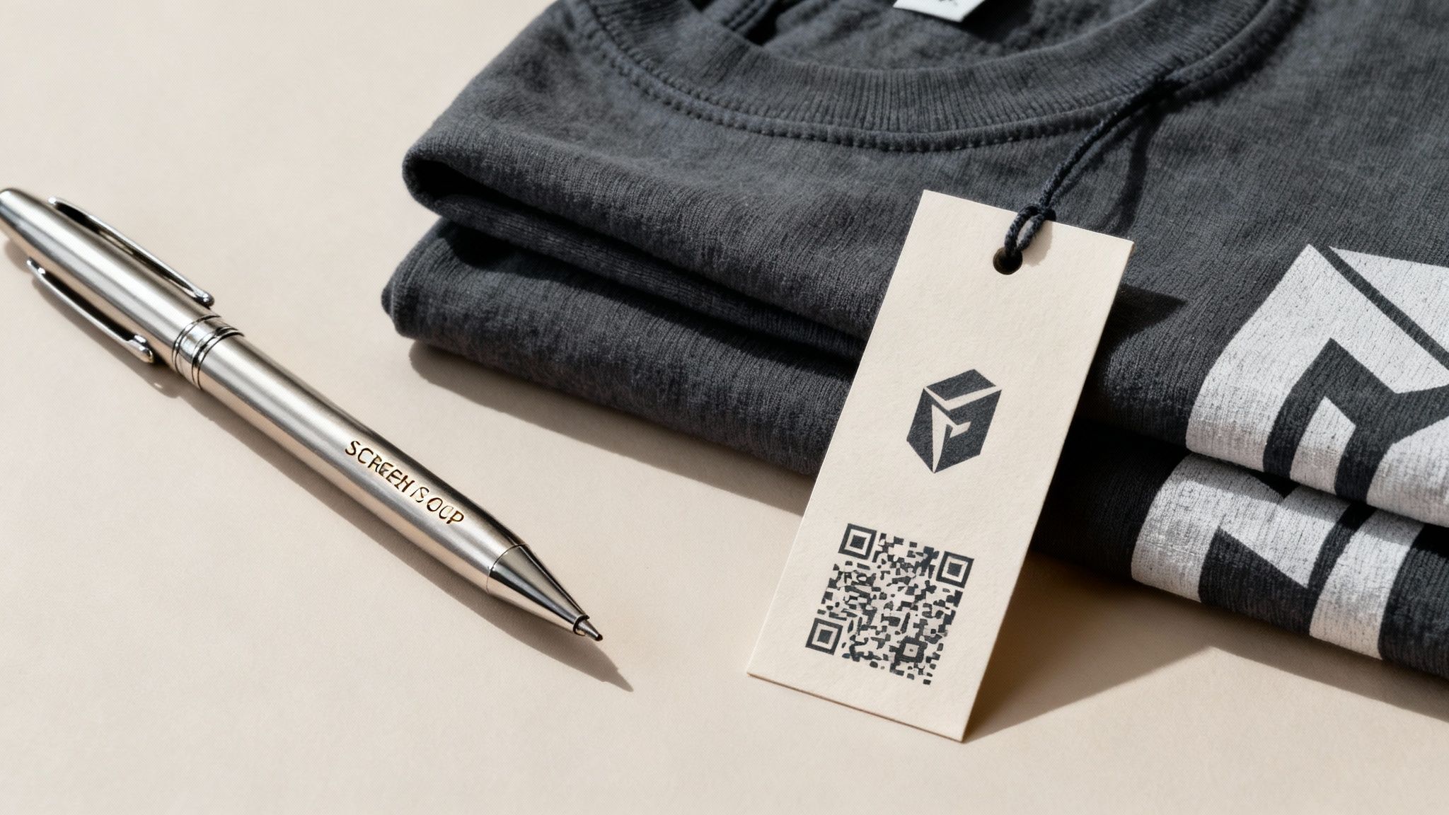 A designer working on a logo for a promotional product