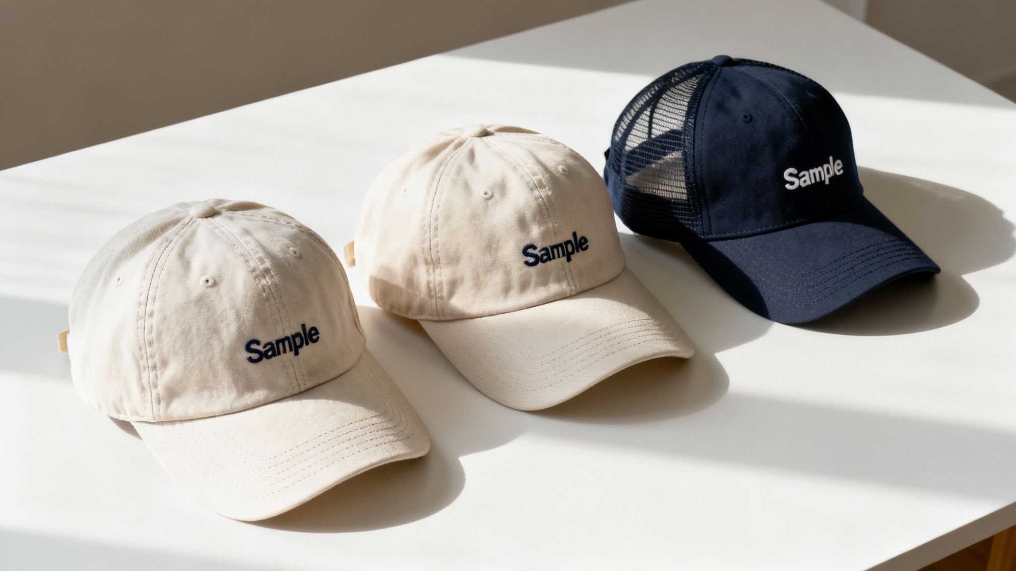 A person wearing a black embroidered cap