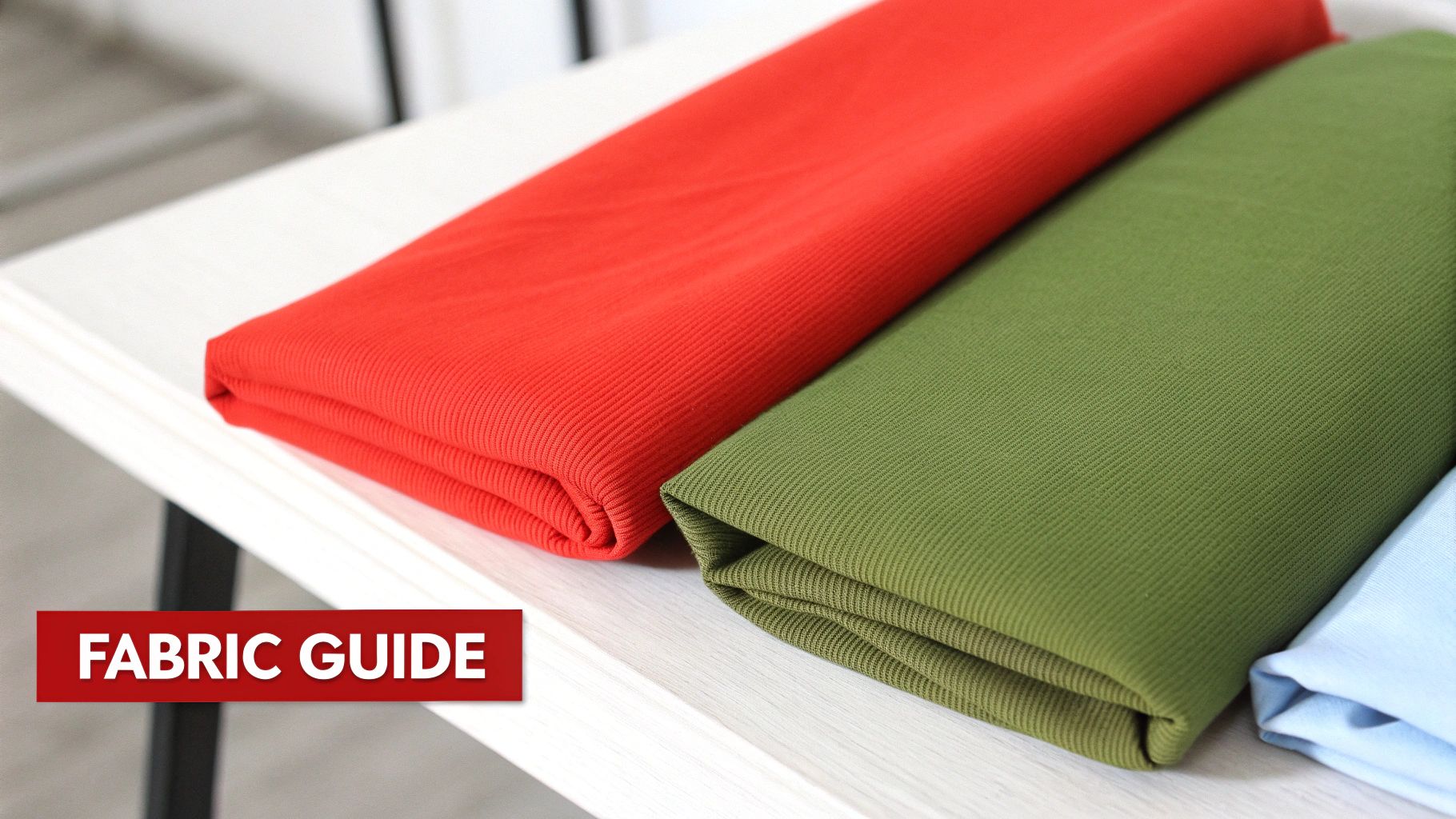 A close-up of different polo shirt fabric textures