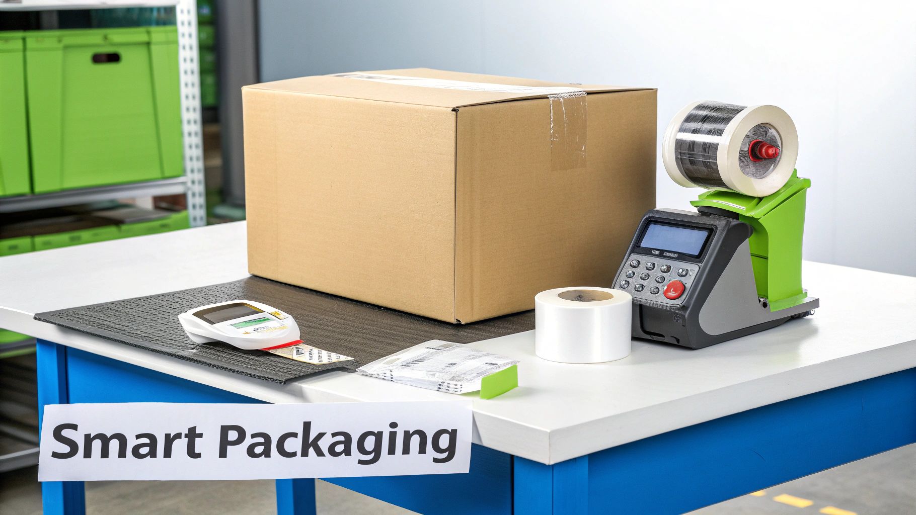 A person carefully placing items into a perfectly sized shipping box to reduce costs