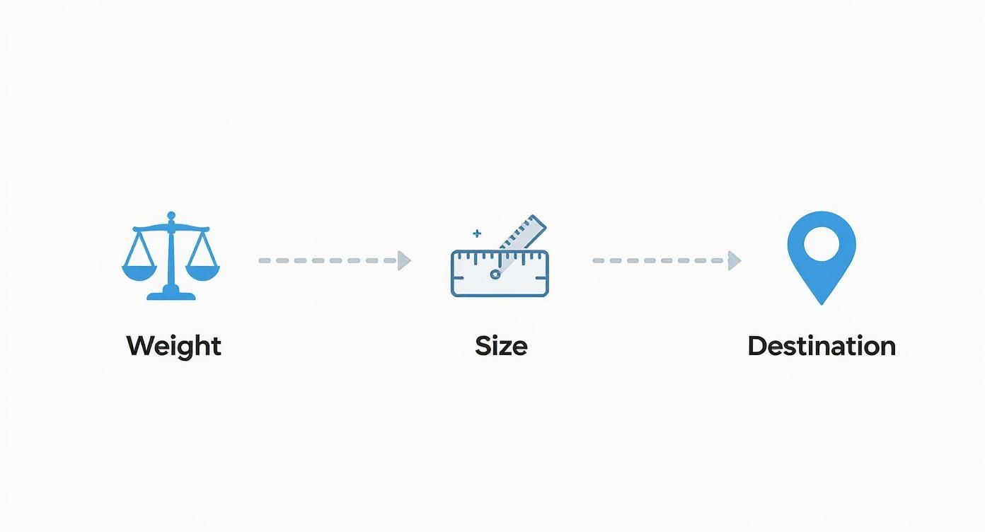 Infographic about postal parcel rates