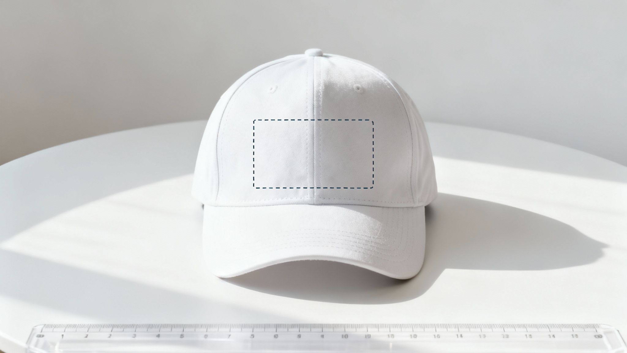 Front view of personalised cap showing logo placement