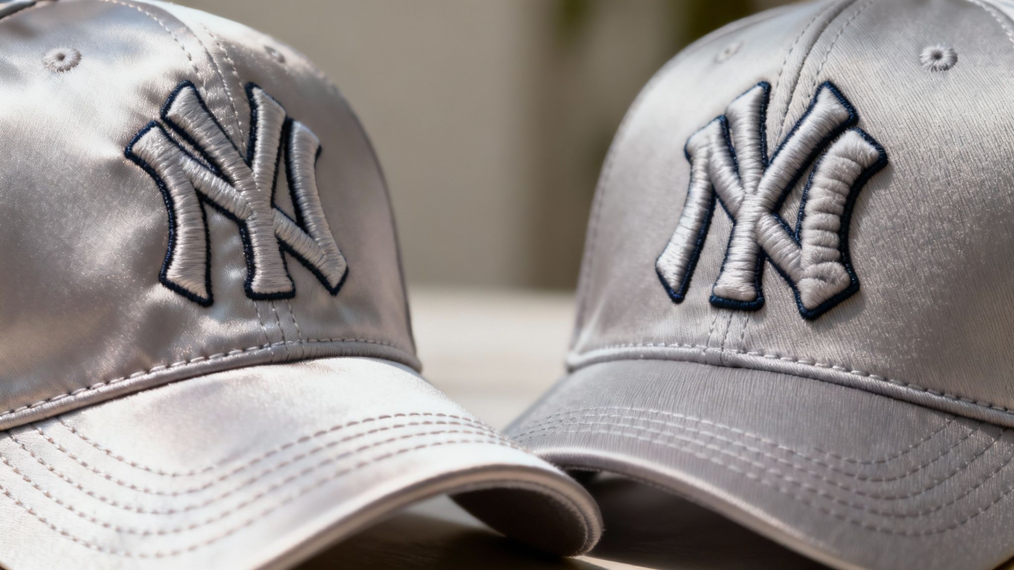A detailed close-up of custom embroidery on a black cap