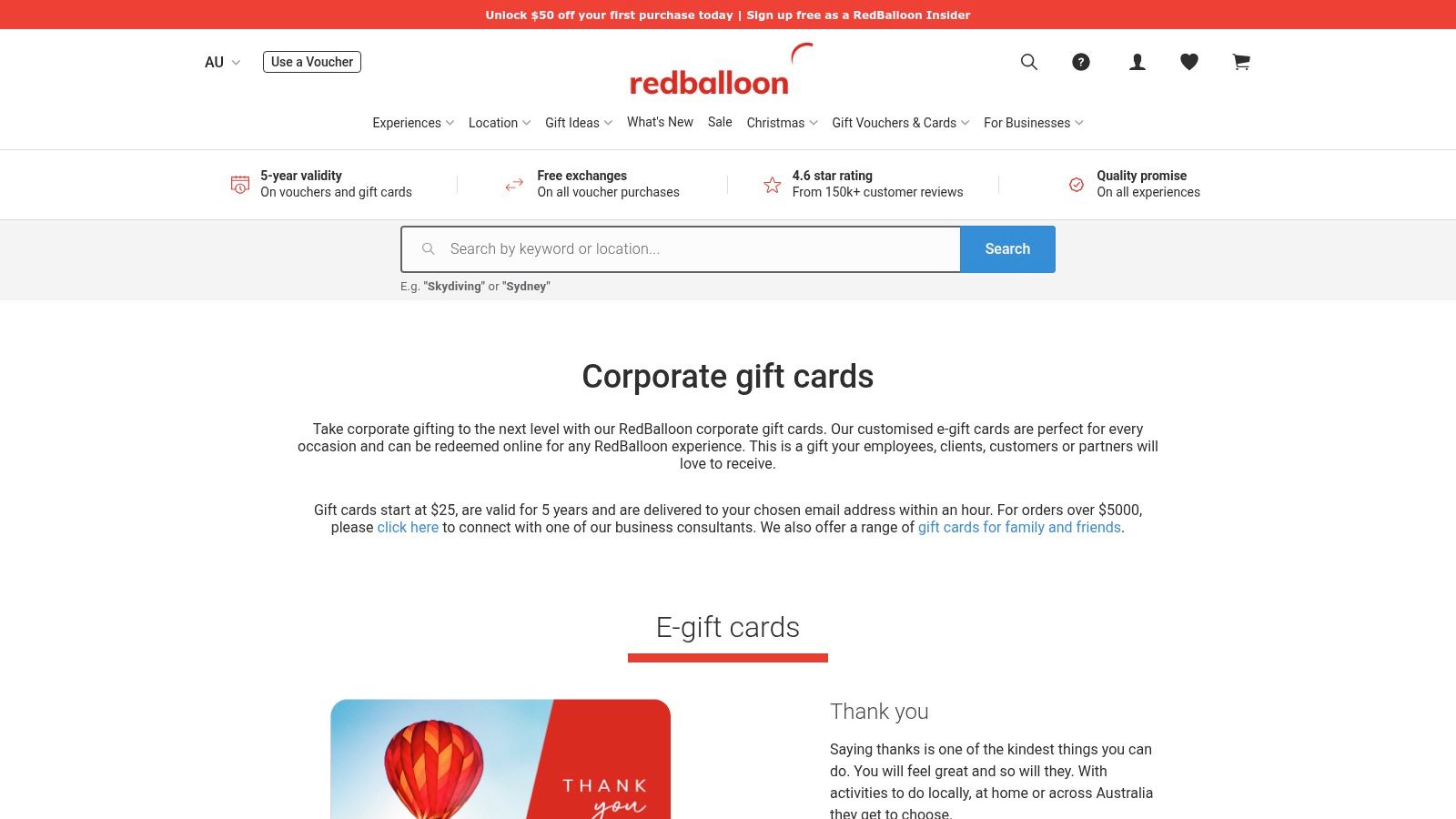RedBalloon (Corporate Gift Cards)
