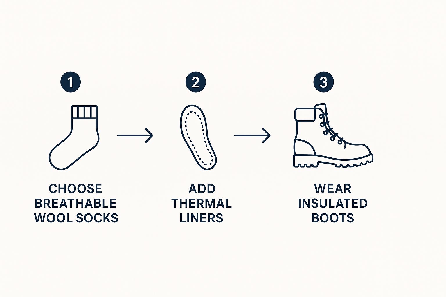 Infographic about how to keep feet warm in winter