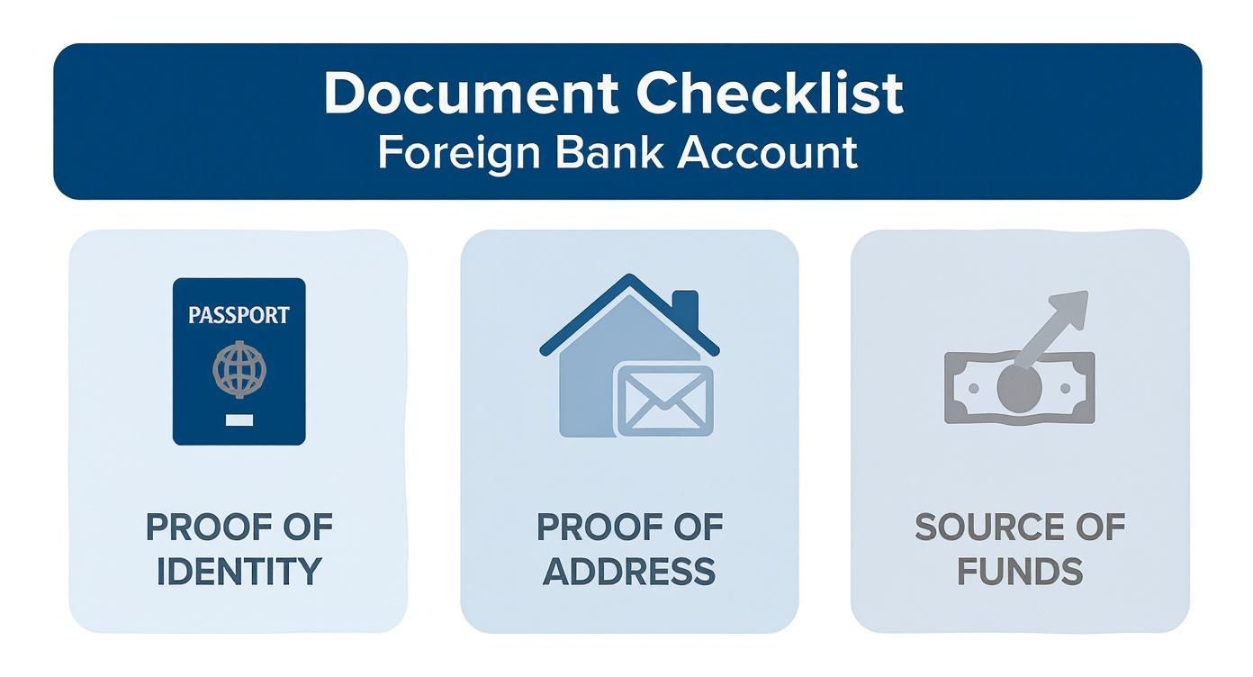 Infographic about how to open foreign bank account