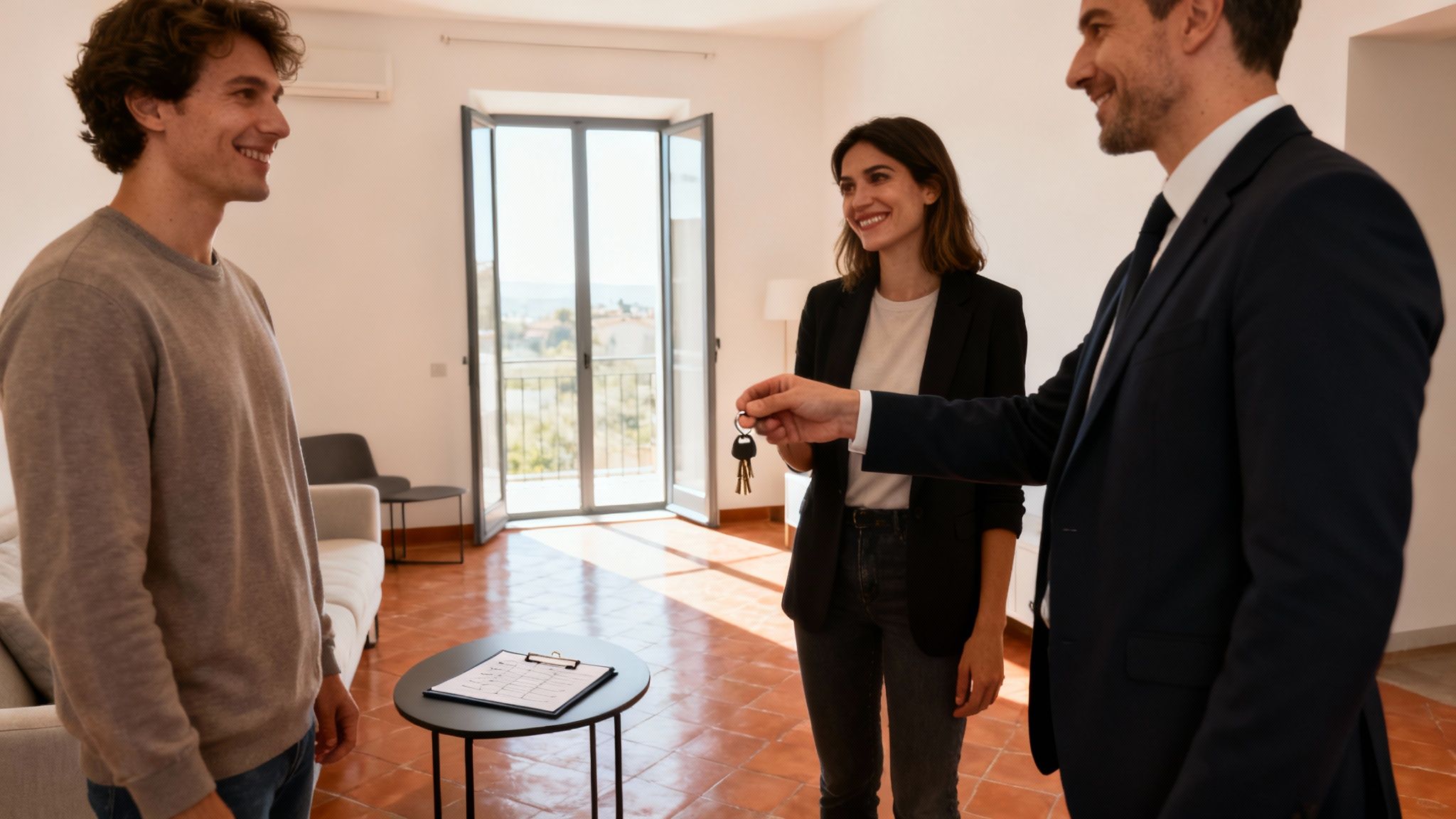 A person viewing a bright and airy Italian apartment
