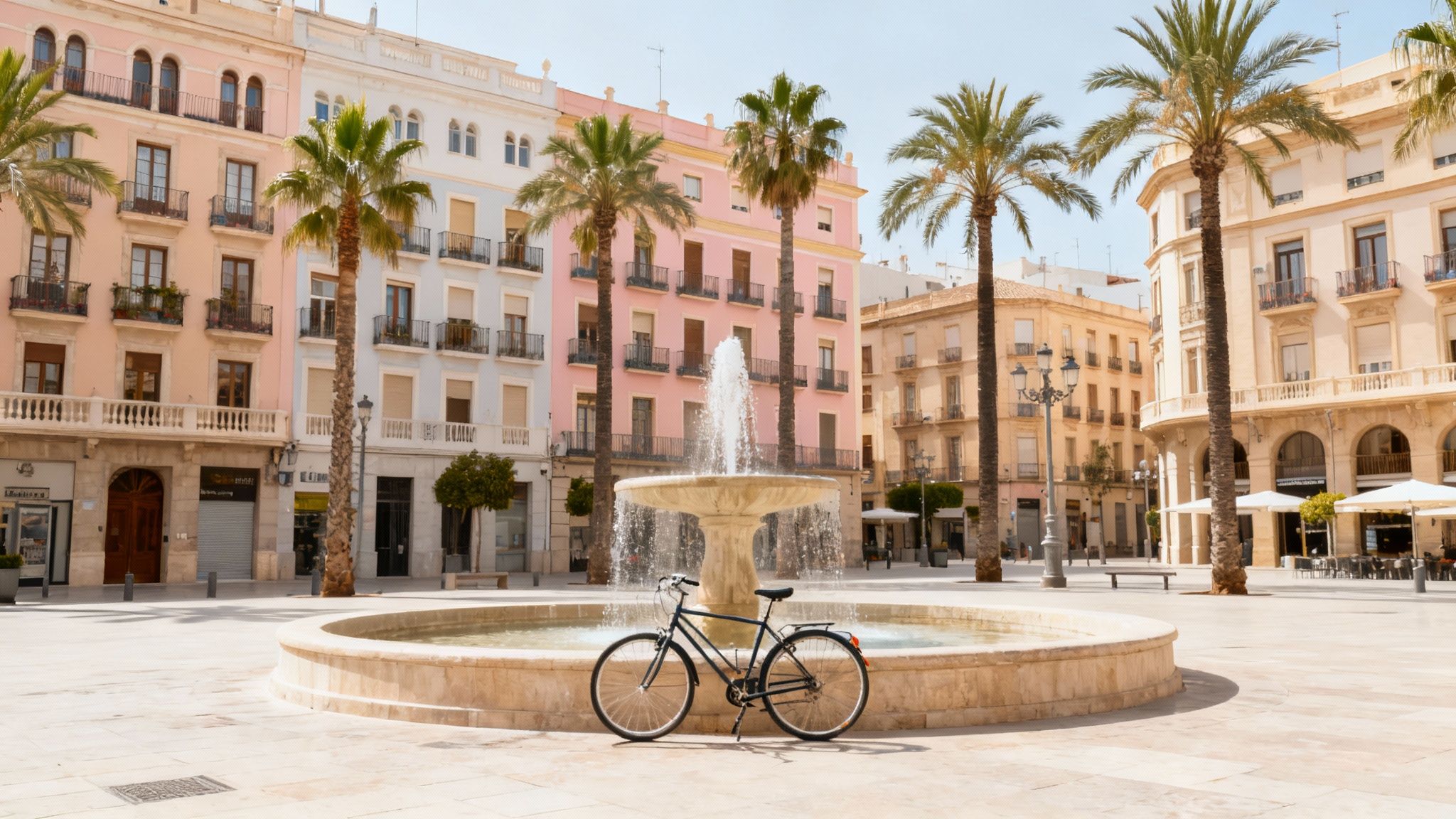 A view of the Segura river and historic buildings in Murcia City
