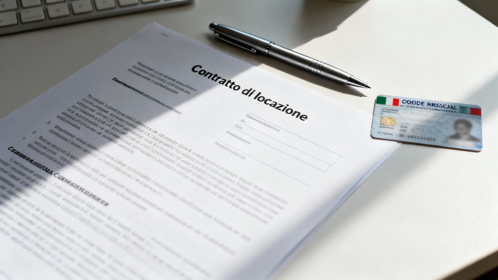 Two people signing a rental contract document at a table