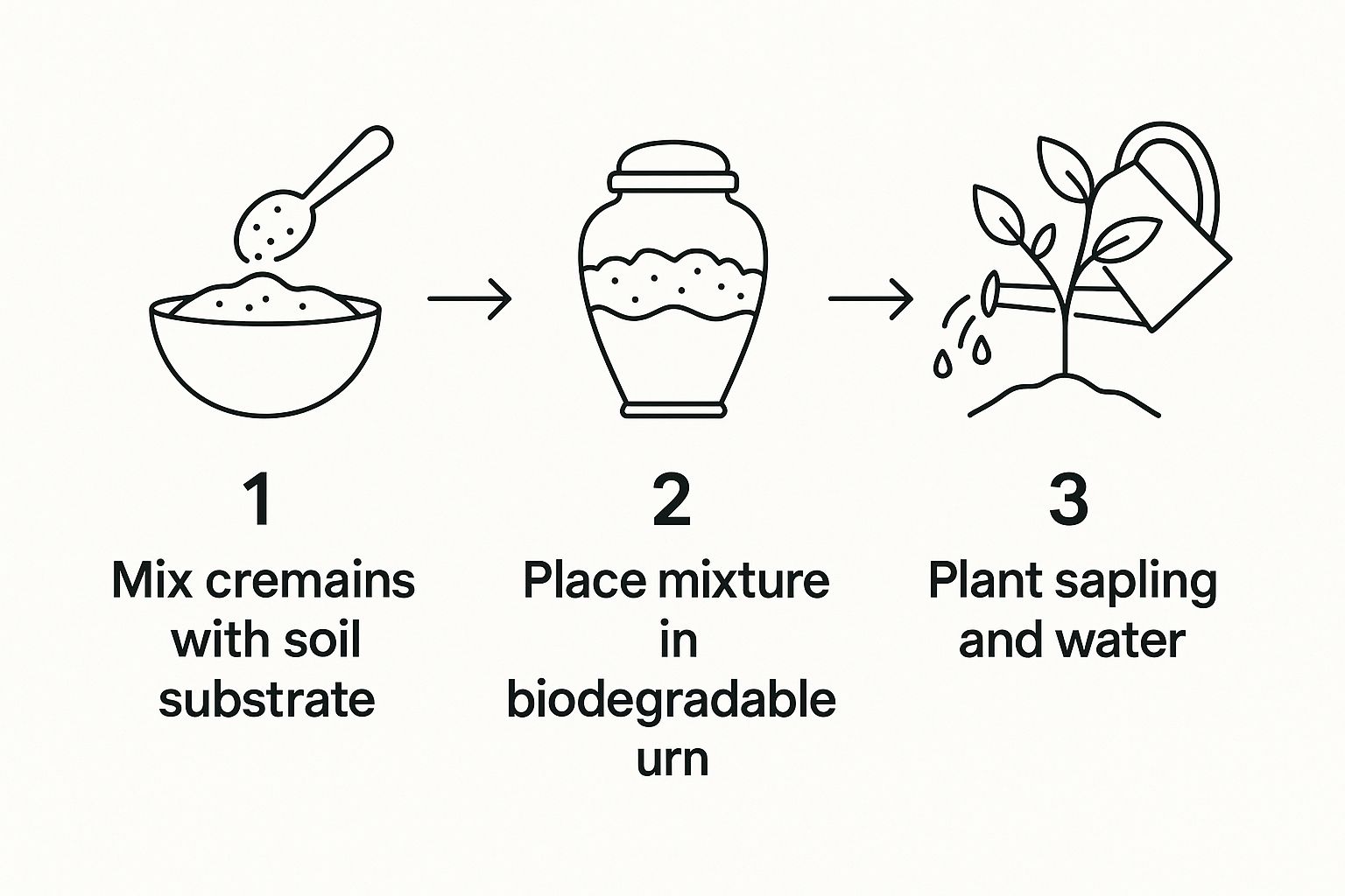 Infographic about cremains into a tree