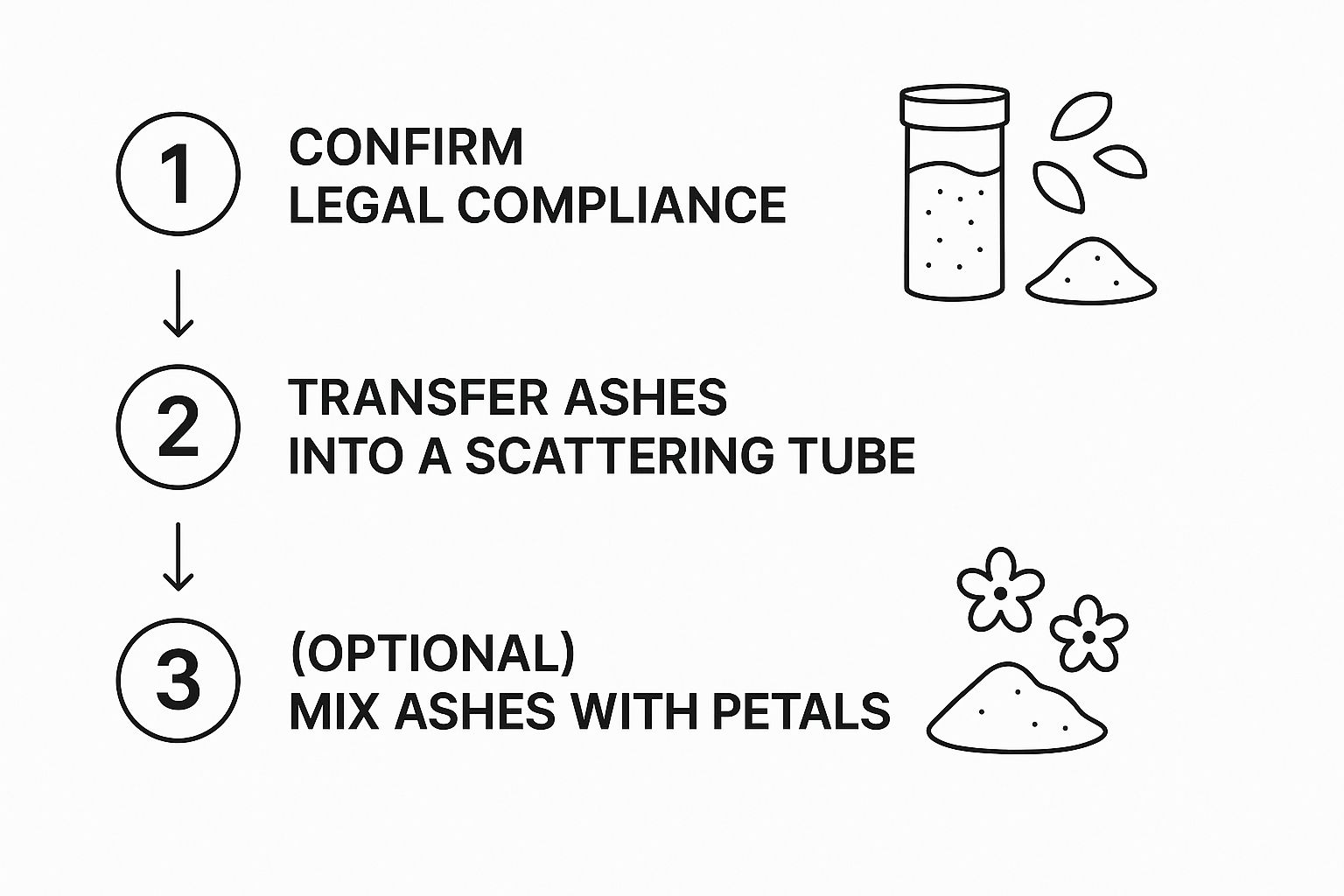Infographic about scattering of ashes ceremony