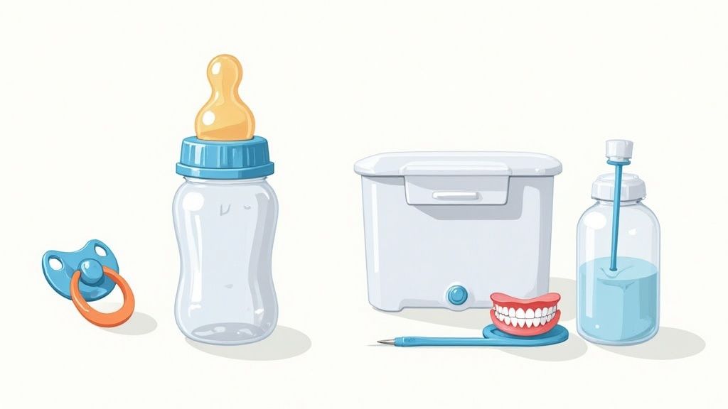 A mother carefully feeding her baby with a bottle