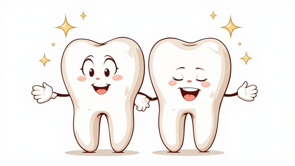 A person smiling confidently, showcasing their straight, healthy teeth.