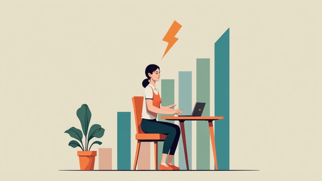 An employee focused and productive at their desk, illustrating the benefits of a corporate wellness programme