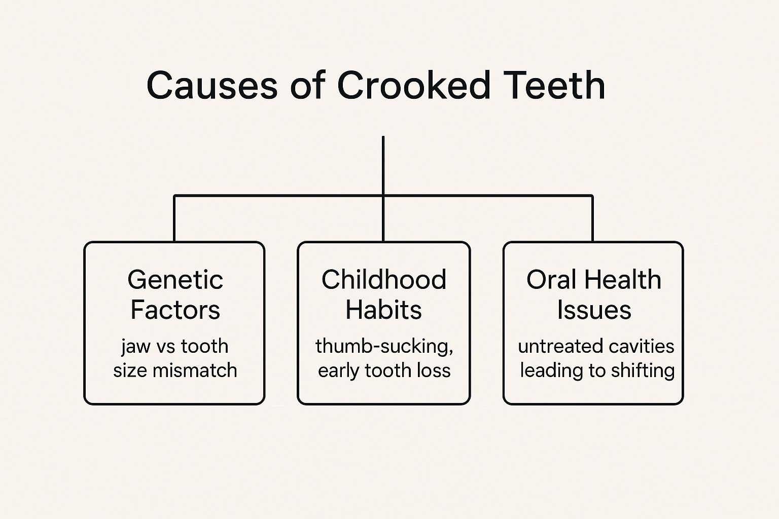 Infographic about what causes crooked teeth