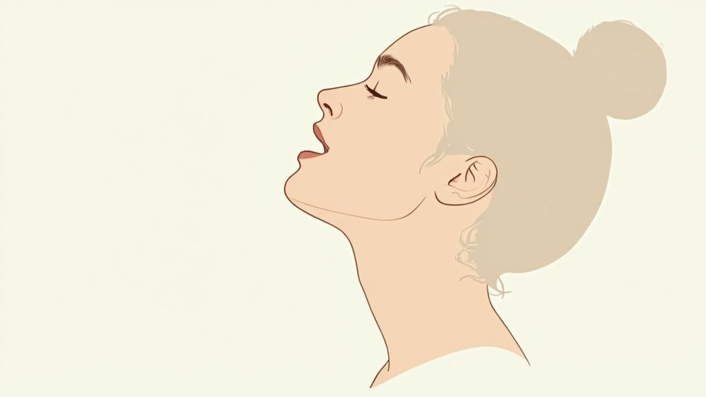 An illustration showing the jaw alignment of a person with an underbite.