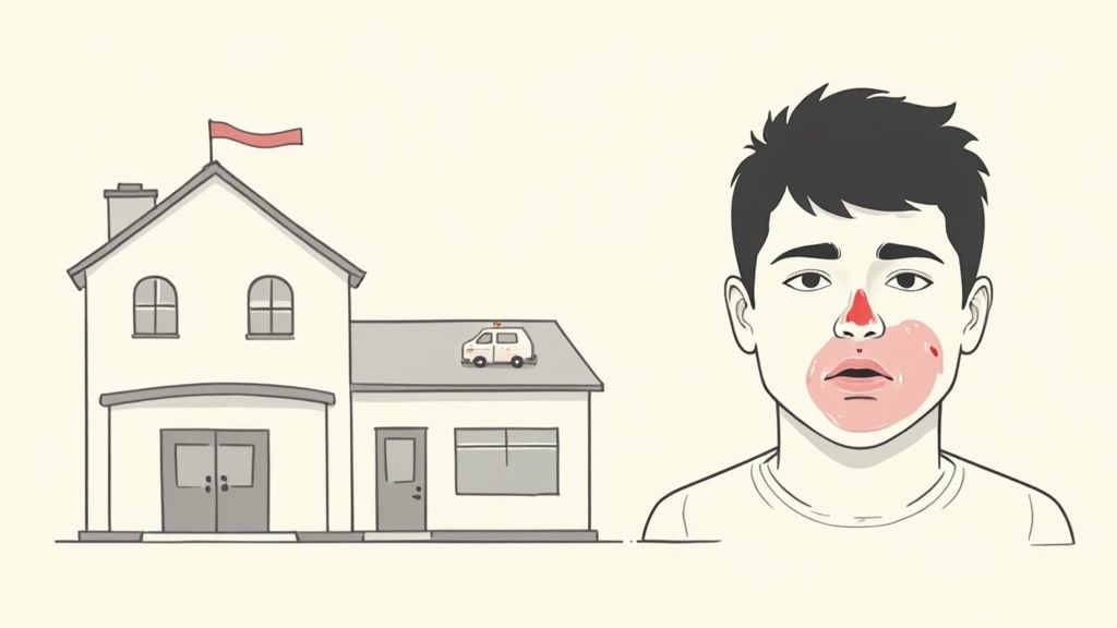 A map of the UK with areas highlighted to show dental access disparities.