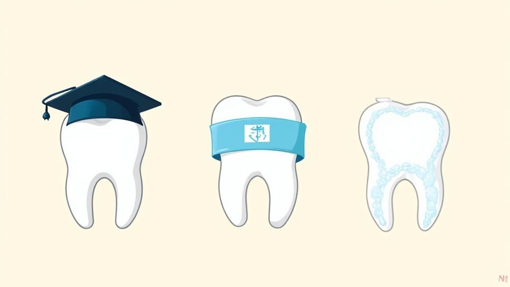 A smiling person showing their perfectly aligned teeth