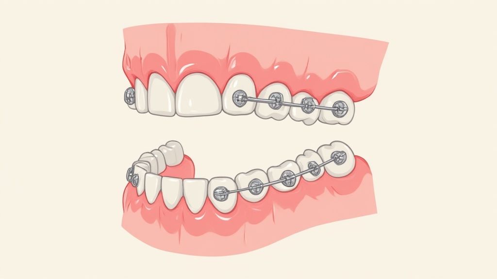 A person smiling, showing off their clear dental aligners.