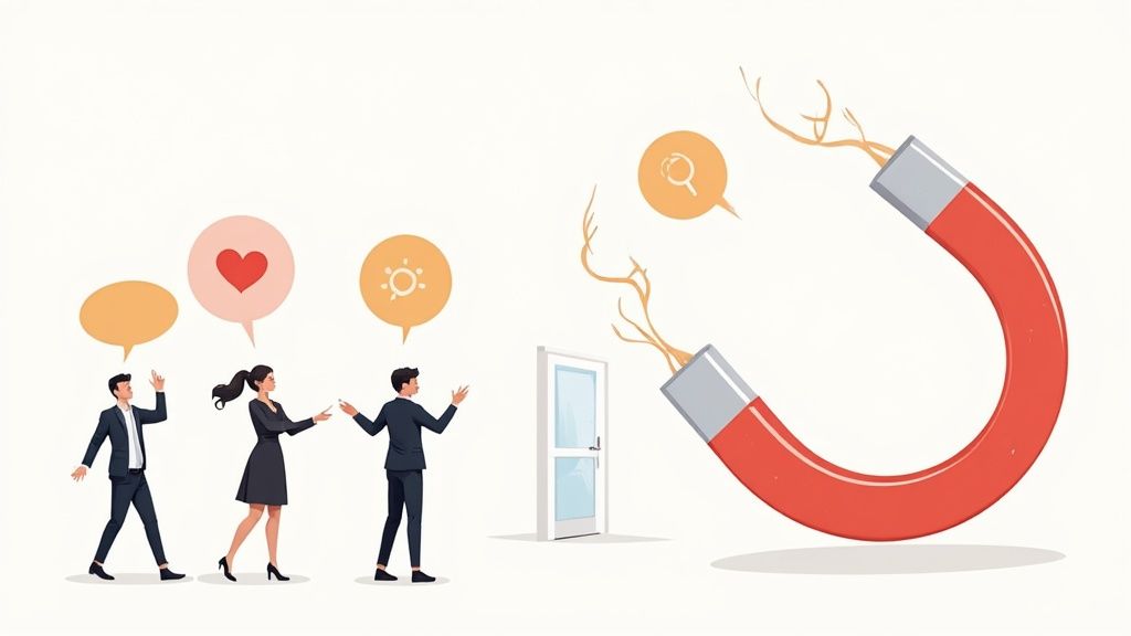 Team members laughing and working in a bright, modern office, showcasing a positive company culture.