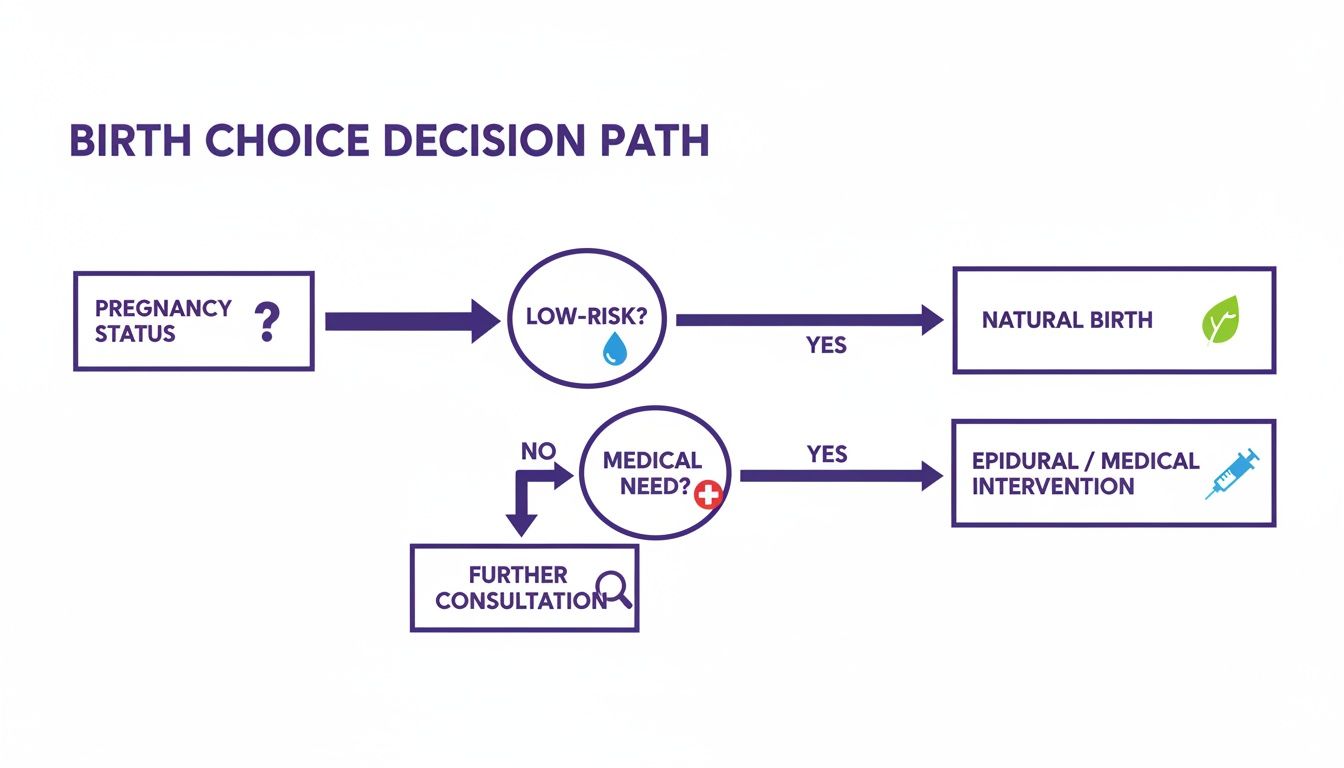 Infographic about natural birth vs epidural