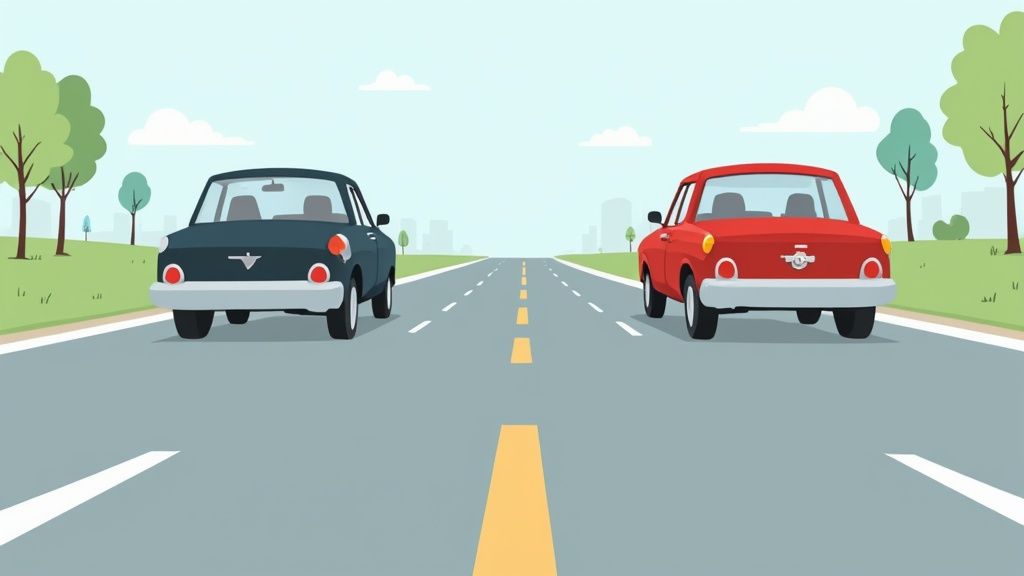 An image illustrating the three-second rule, a key lesson in the best online traffic school.