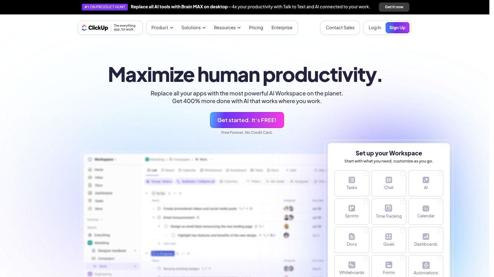 ClickUp Content Calendar Template Example