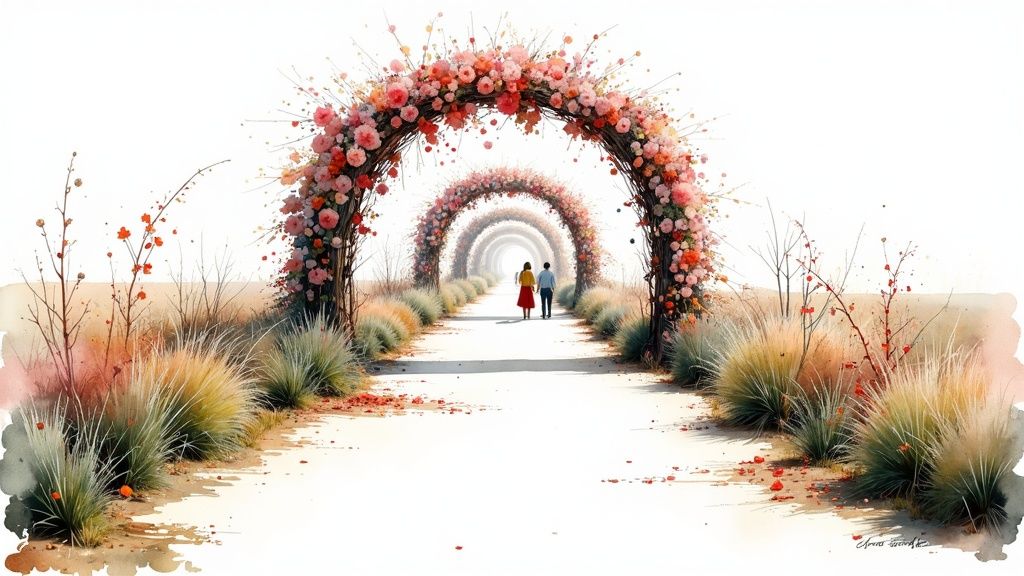A user on a laptop booking Miracle Garden tickets online